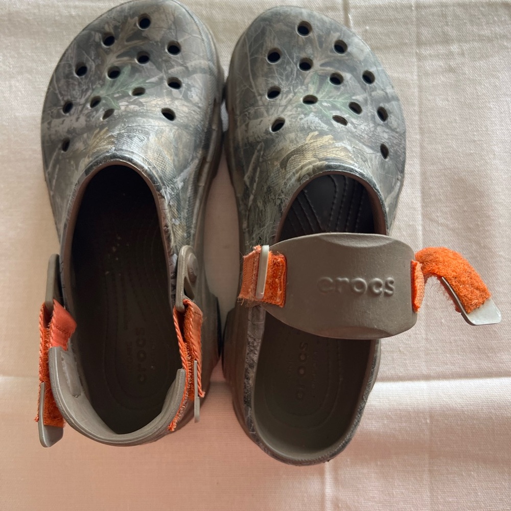 CROCS Kids Gray and Orange Clogs